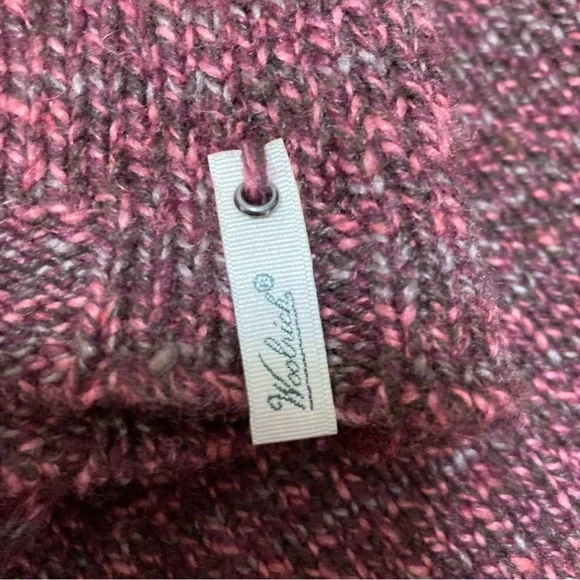 Woolrich 1/4 Zip Wool Blend Pullover Sweater Marled Fig Burgundy Women’s Medium - Picture 11 of 11